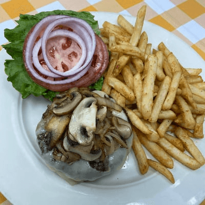 Swiss Mushrooms Onion Burger