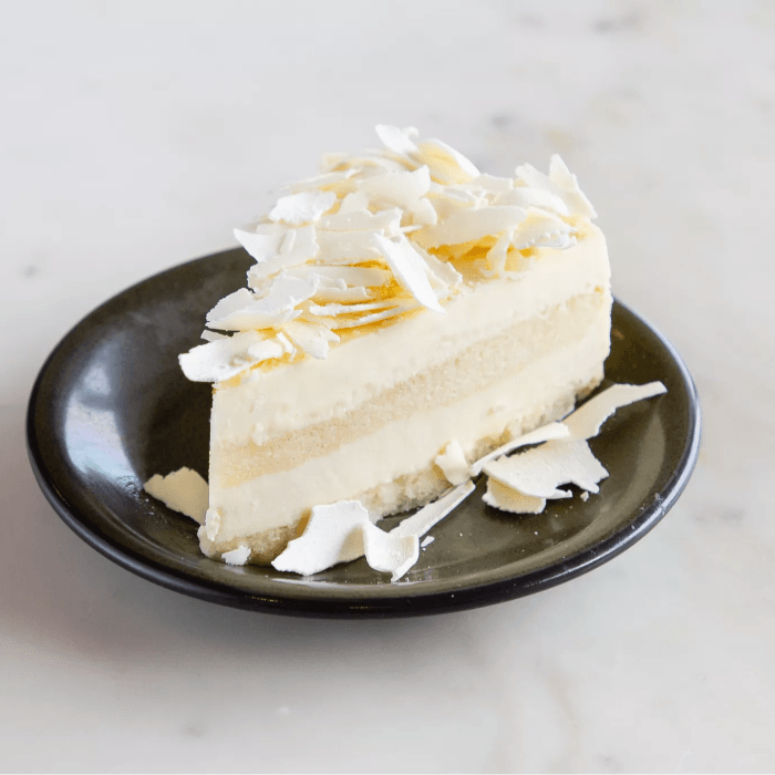White Chocolate Mousse Slice.