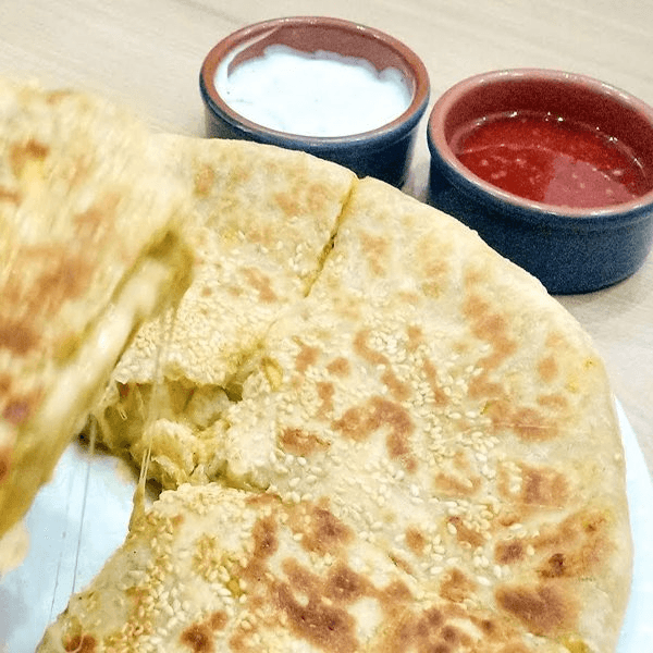 Cheese and Chicken Naan