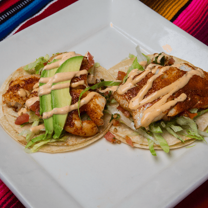 Fresh Fish Tacos and Seafood Enchiladas