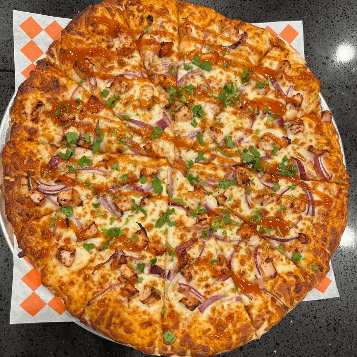 BBQ Chicken Pizza.