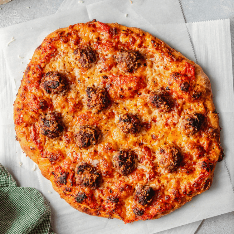 Thin Crust Meatball Pizza (16" X-Large)