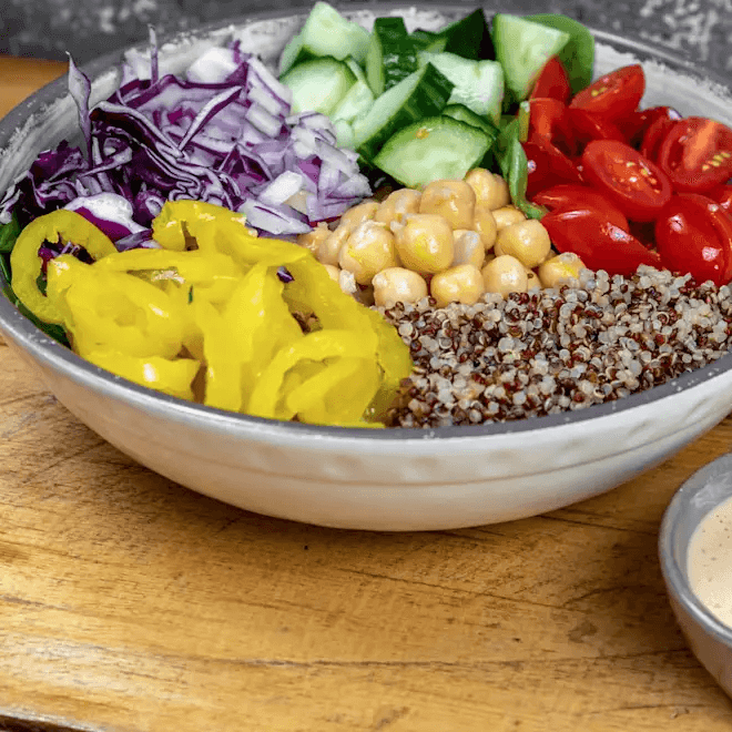 Tahini Chickpeas Bowl