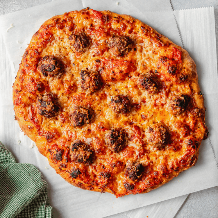 Thin Crust Meatball Pizza (14" Large)