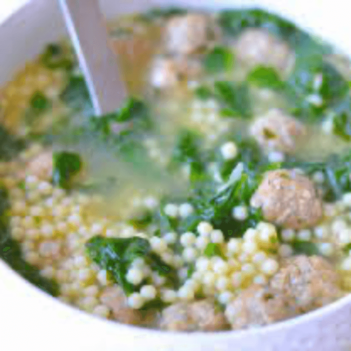Wedding Soup with Meatballs, Ricotta and Romano Cheese