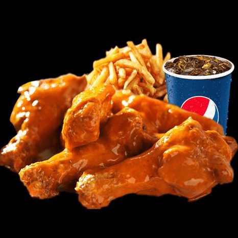 Wings Combo 6 pcs (Egg Rolls + Side + Drink)