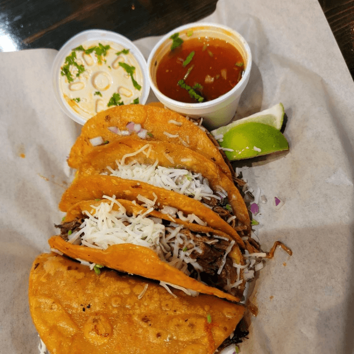 4 Tacos De Birria with Consomé