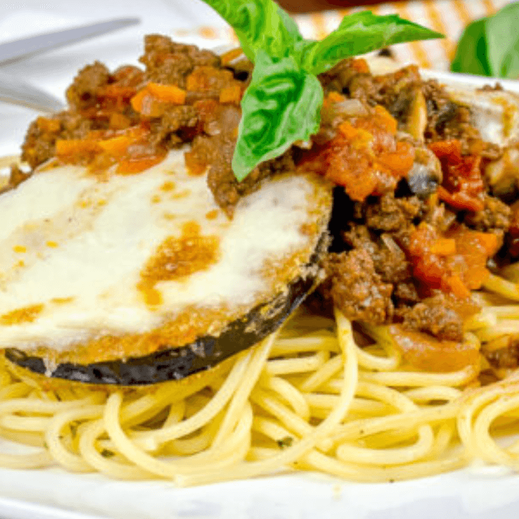 Eggplant Parm with Spaghetti