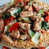 Double Pan Fried Noodles with Chicken or Beef