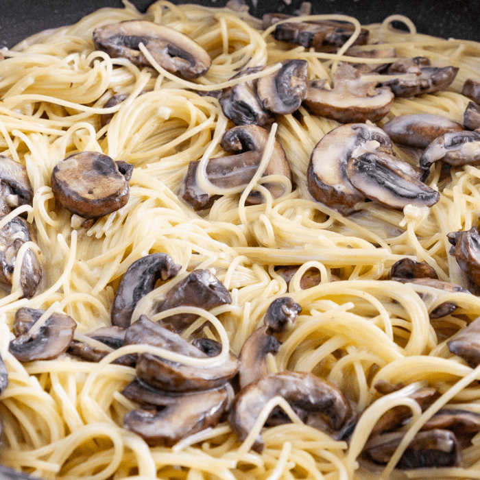 Angel Hair with Mushroom Sauce