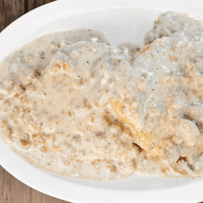 Pork Sausage Gravy & Biscuits