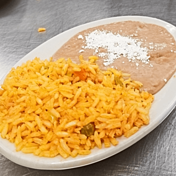 Rice and Refried Beans.