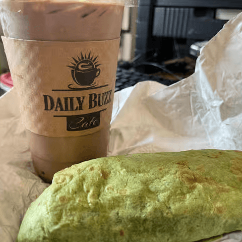 Delicious Breakfast Burrito and Coffee Favorites