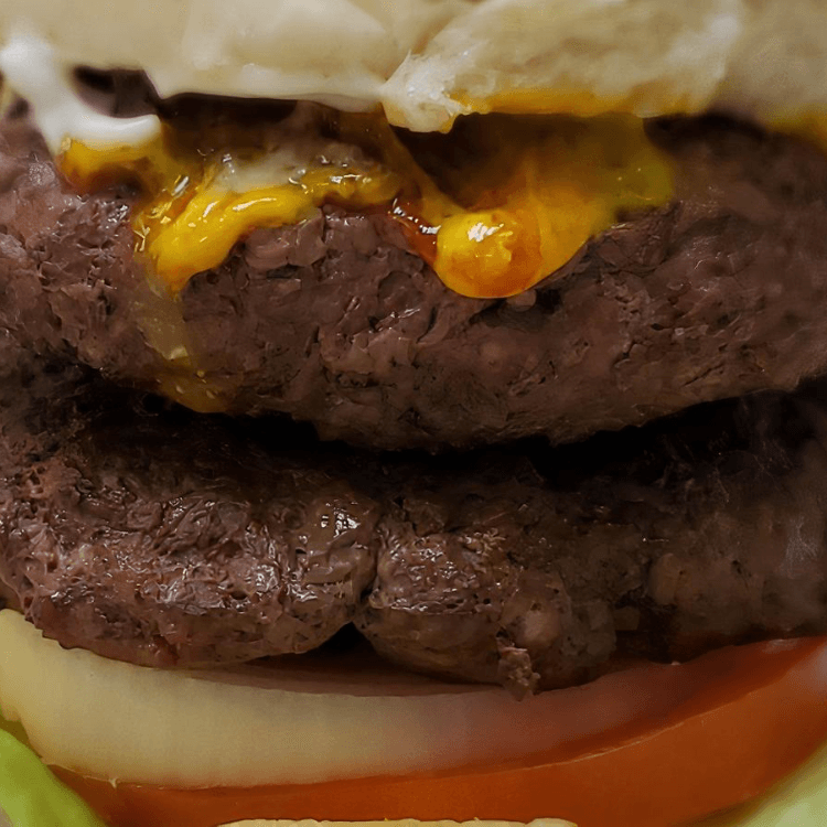 Double Hamburger (2/3 lb.) Meal Fries & Drink.
