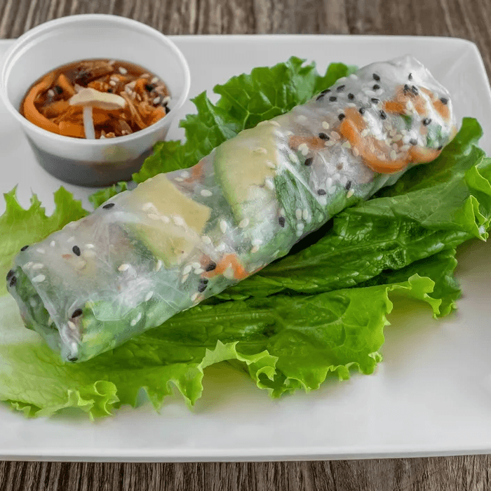 Avocado, Pickled Carrots & Sesame Spring Rolls