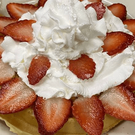 Waffle With Fresh Strawberry & Whipped Cream