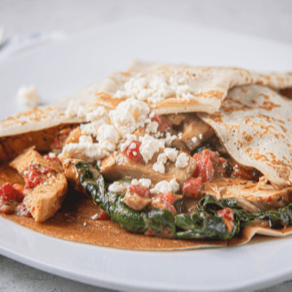 Thai with Peanut Butter Coconut Sauce Crepe