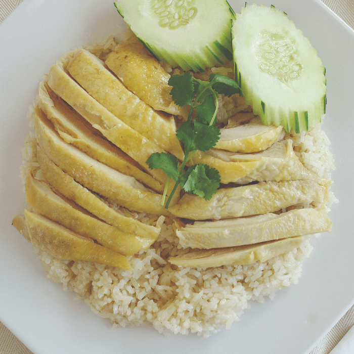 48. Steamed Chicken Over Rice.