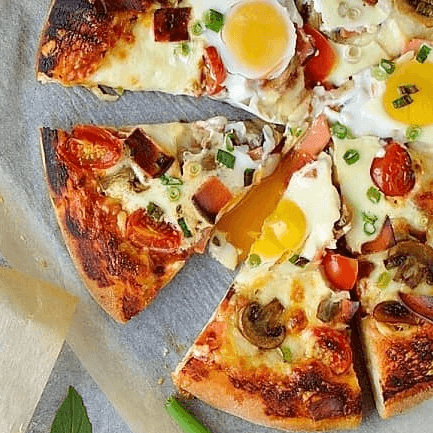 Breakfast Veggie Pizza (12" 4 Slices)