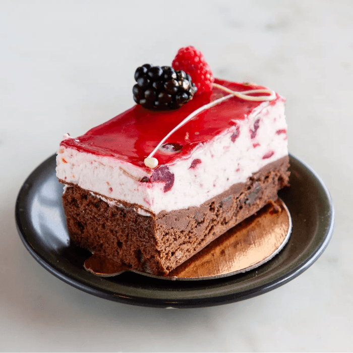 Cranberry With Chocolate Mousse Cake.