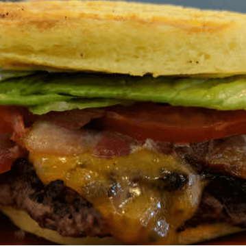 Keto Bacon, Cheddar, Burger.