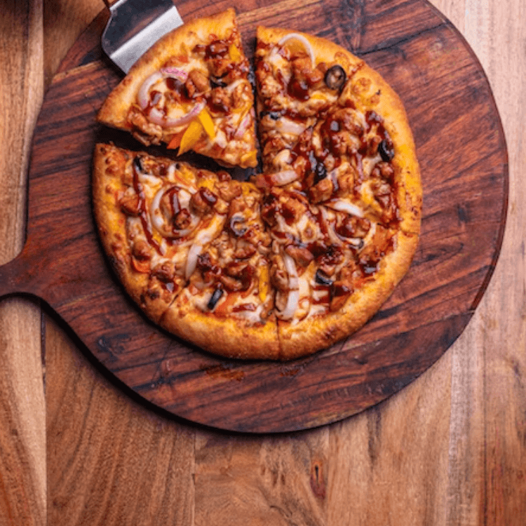 BBQ chicken pizza.
