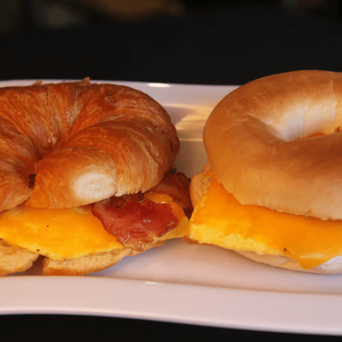 Bacon, Egg and Cheddar Croissant.