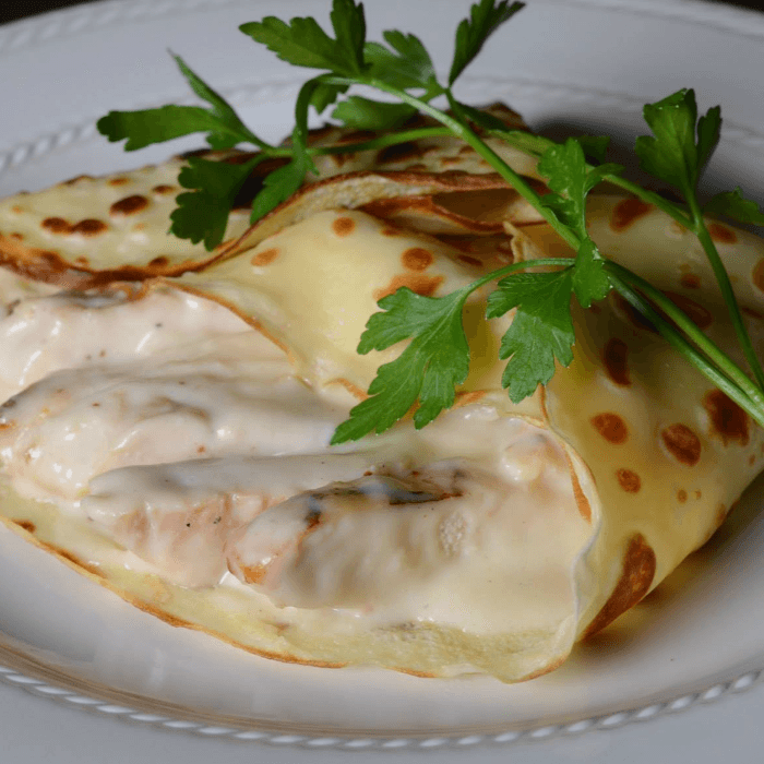 Chicken Alfredo Crepe