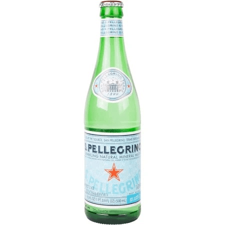 San Pellegrino sparkling mineral water.