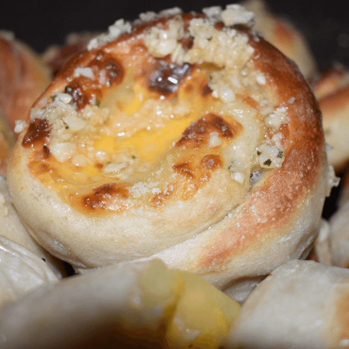 Cheese Stuffed Garlic Knots.