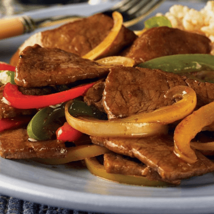 Pepper Steak and Fried Chicken Chunks / Pepper Steak y Chicharron de Pollo