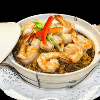 Goong Ob Mor Din (Clay Pot).