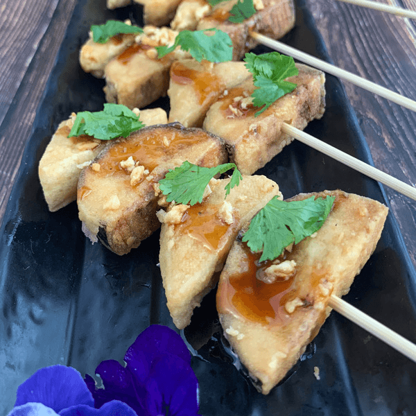 Tofu Eggplant Skewers