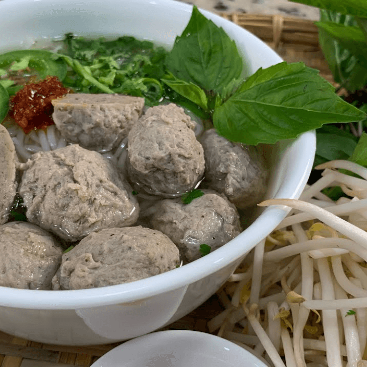 2. Beef Meatballs and Rice Noodle Soup