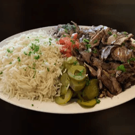 Beef Shawarma Rice Platter.