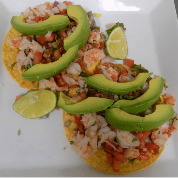 Tostadas de Ceviche de Camaron