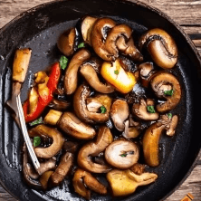 Roasted Wild Mushrooms & Peppers with Bacon