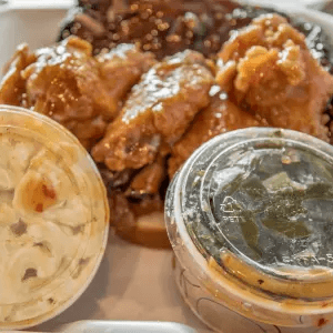 Rib and Wing Combo Dinner.