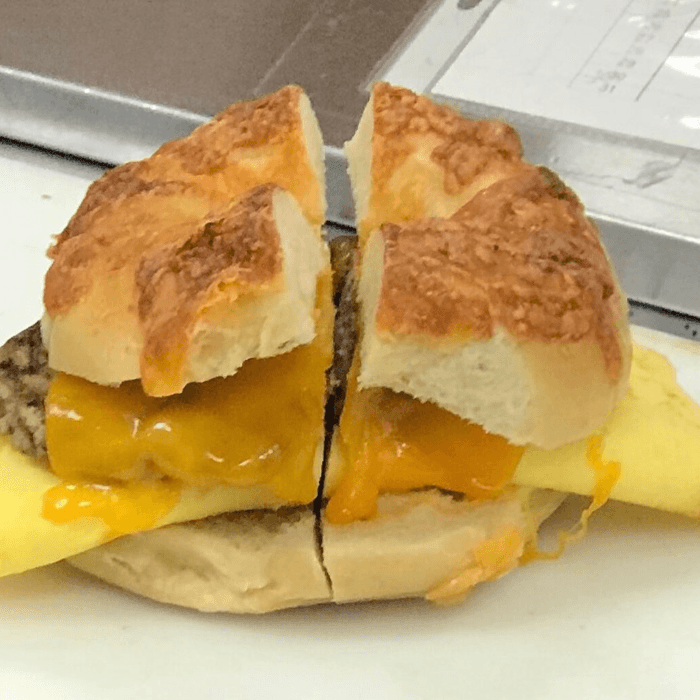 Sausage, Egg & Cheese on a Bagel