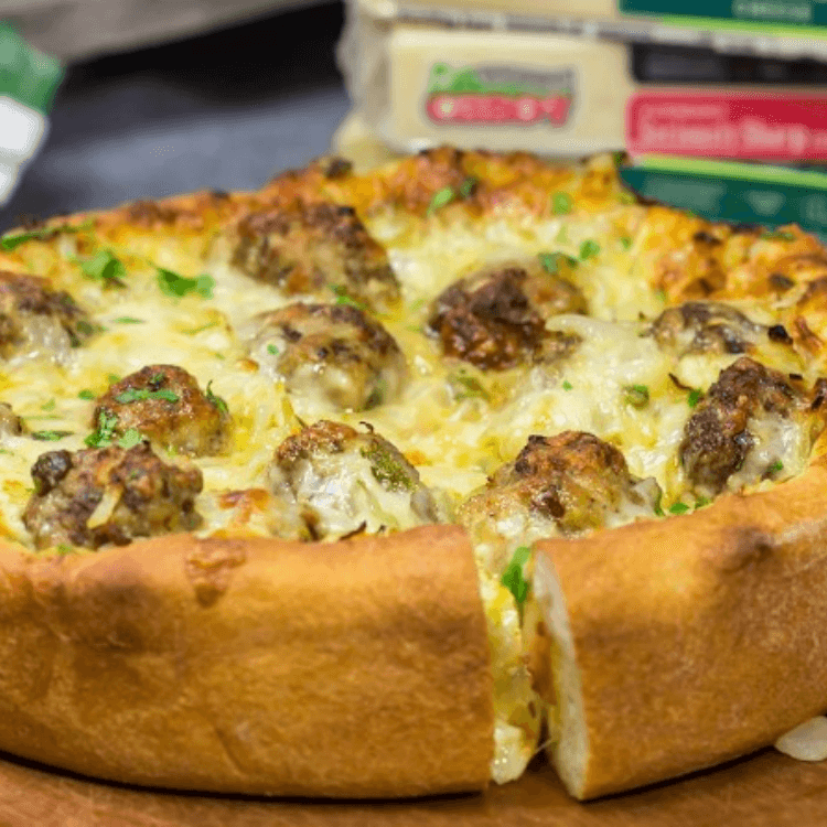 Deep Dish Meatball Pizza (14" X-Large)