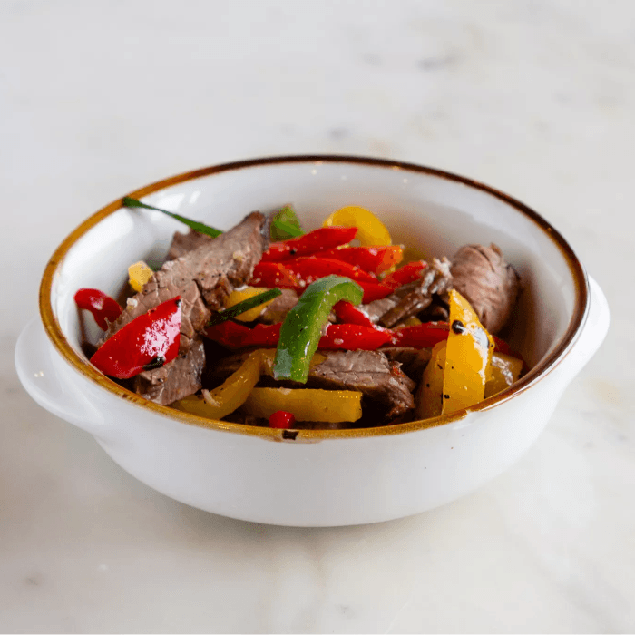 London Broil and Peppers with Ginger Vinaigrette Salad Lb.