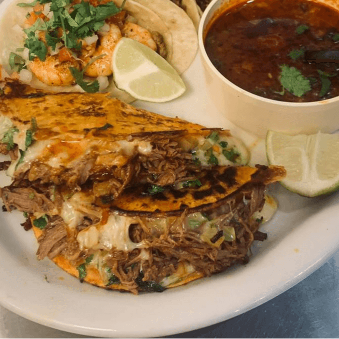 (3) Quesabirria Tacos with Consome.