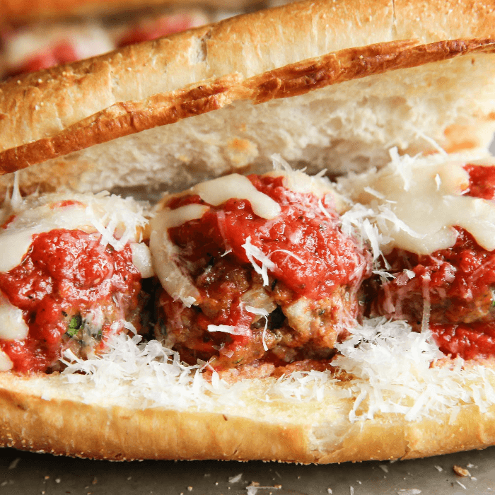 Meatball Sub with Fries