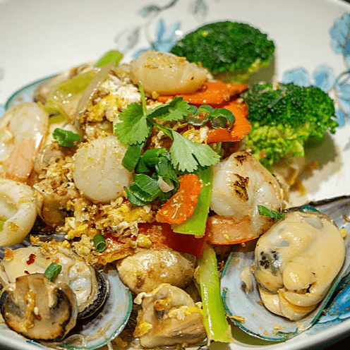 Phad Woonsen Talay (Seafood Noodle)