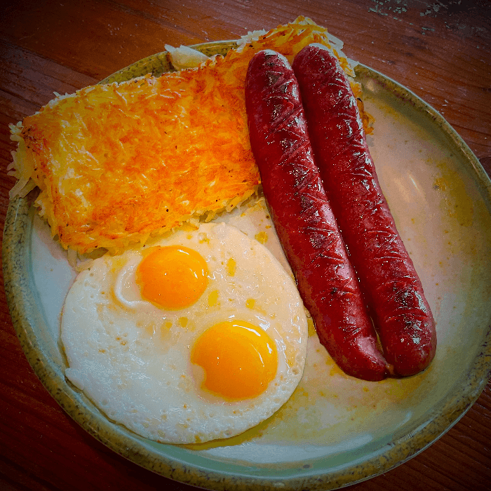 Polish Sausage & Eggs.