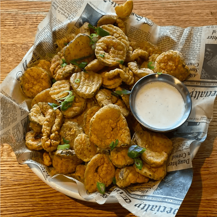 Flips Famous Fried Pickles.