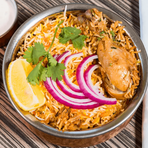 Hyderabad Chicken Dum Biryani.