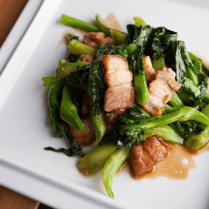 Crispy Pork with Chinese Broccoli 
