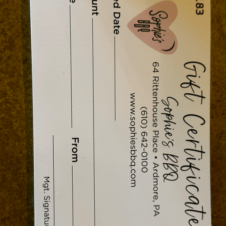 $75 Gift Certificate 