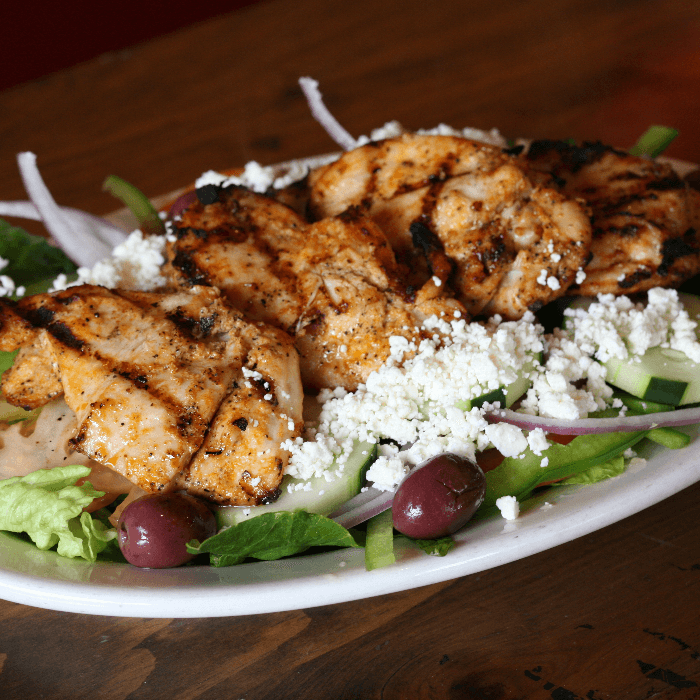 Chicken Shish Kabobs Salad